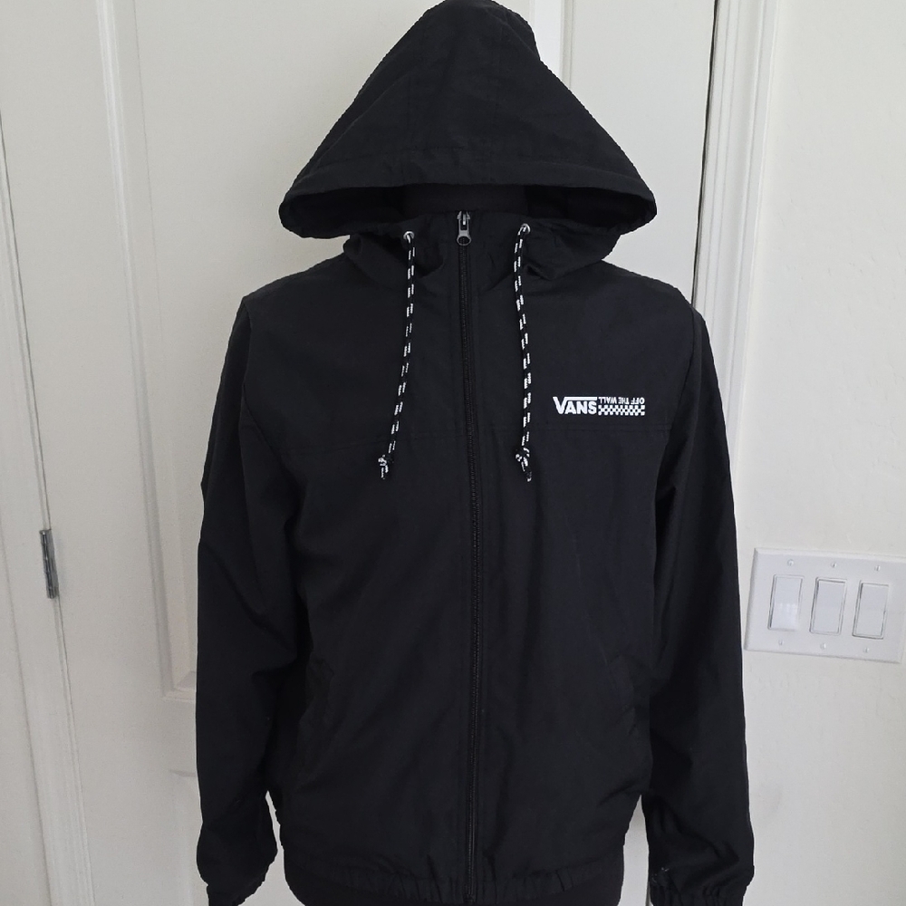 Vans Black Hooded Windbreaker for Men